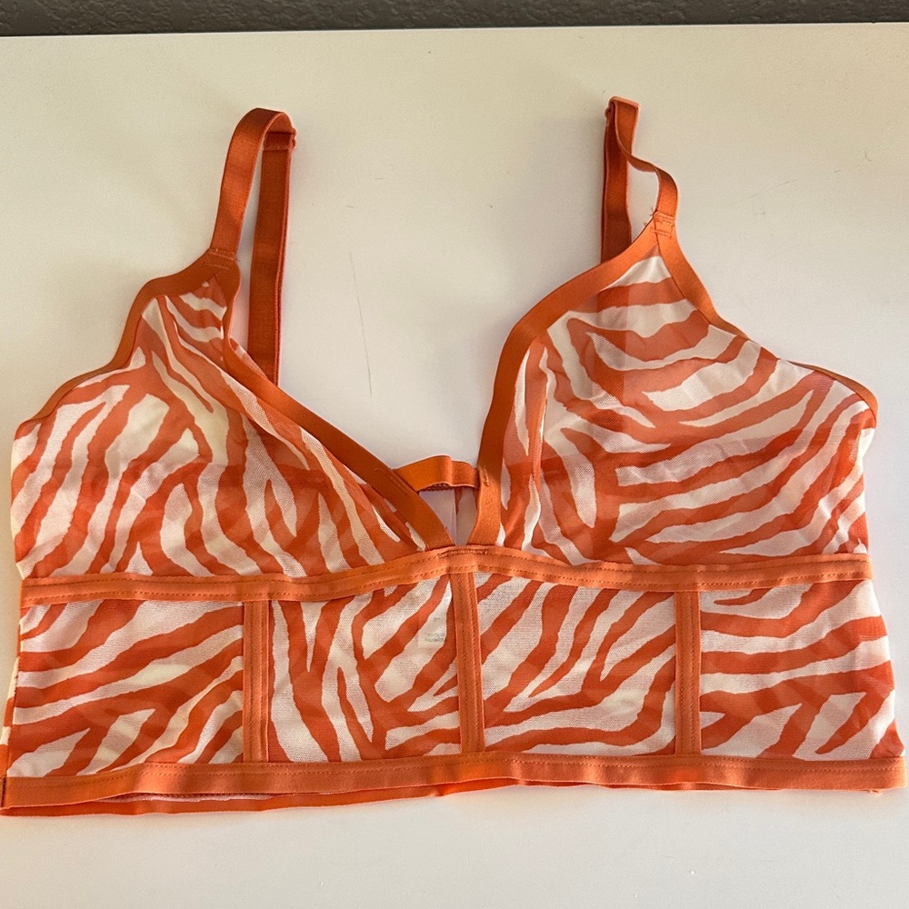 Orange Zebra Print Bralette